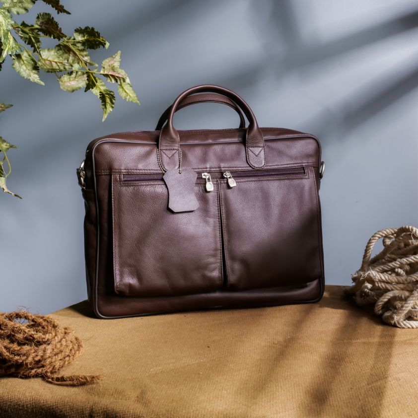 Buy Jild The Ultimate Leather Breifcase Bag - Dark Brown in Pakistan