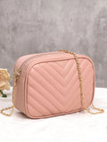 Buy Chevron Charm Crossbody Bag ~ Pink in Pakistan