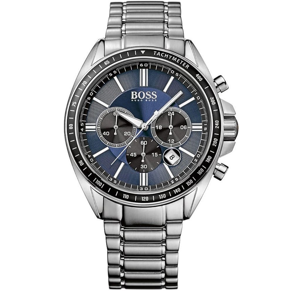 Buy Hugo Boss Mens Chronograph Quartz Stainless Steel Blue Dial 45mm Watch - 1513081 in Pakistan