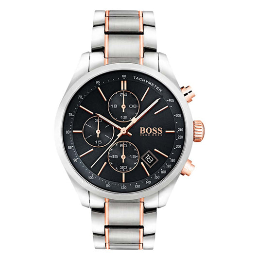 Buy Hugo Boss Mens Chronograph Quartz Grand Prix Stainless Steel Black Dial 44mm Watch - 1513473 in Pakistan