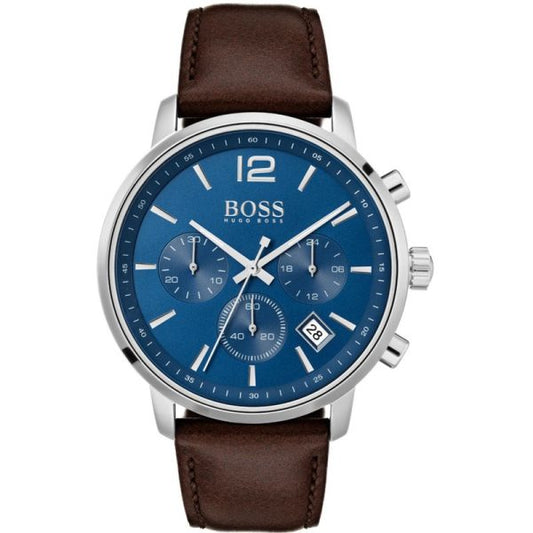 Buy Hugo Boss Mens Quartz Brown Leather Strap Blue Dial 42mm Watch - 1513606 in Pakistan