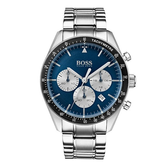 Buy Hugo Boss Mens Chronograph Quartz Stainless Steel Blue Dial 44mm Watch - 1513630 in Pakistan