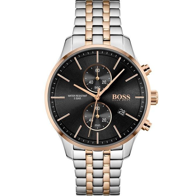 Buy Hugo Boss Mens Chronograph Associate Stainless Steel Black Dial 42mm Watch - 1513840 in Pakistan