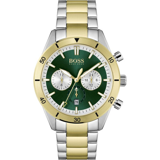 Buy Hugo Boss Mens Chronograph Quartz Stainless Steel Green Dial 44mm Watch - 1513872 in Pakistan