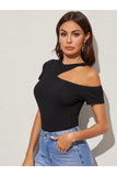 Buy SHEIN Ribbed Cutout One-Shoulder Top in Pakistan