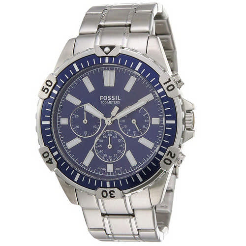 Buy Fossil Men's Chronograph Quartz Silver Stainless Steel Blue Dial 44mm Watch FS5623 in Pakistan