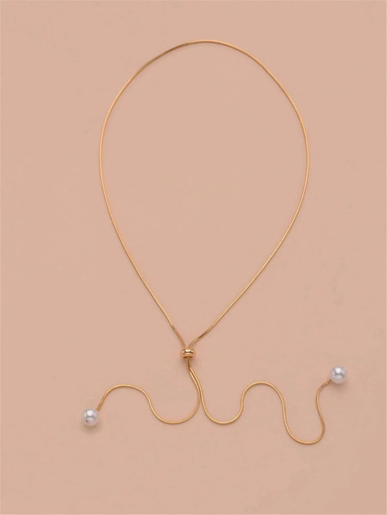 Buy Shein Faux Pearl Decor Y Lariat Necklace in Pakistan