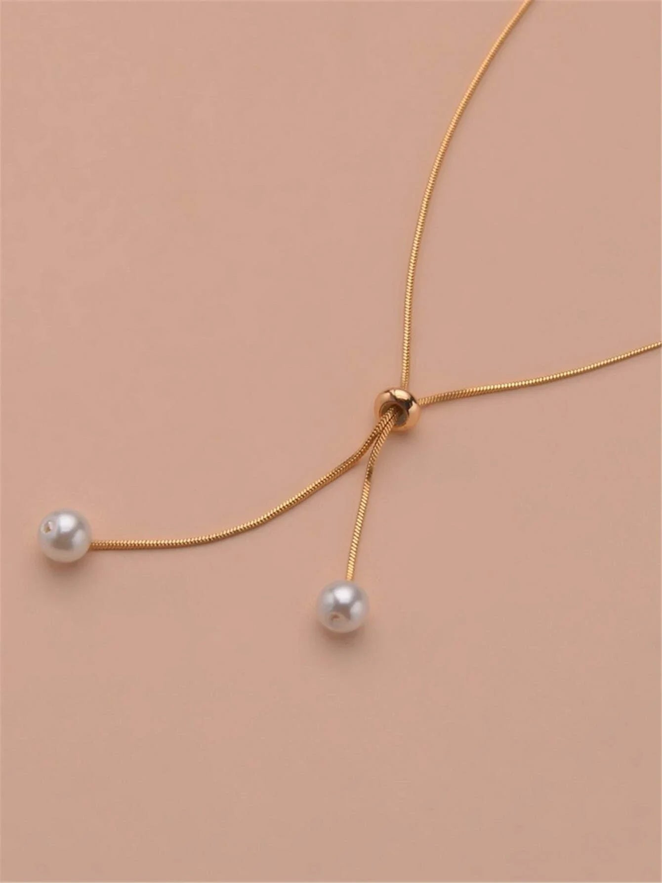 Buy Shein Faux Pearl Decor Y Lariat Necklace in Pakistan