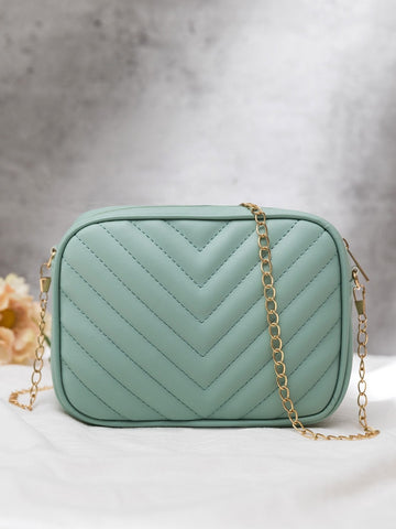 Buy Chevron Charm Crossbody Bag ~ Sea Mist in Pakistan