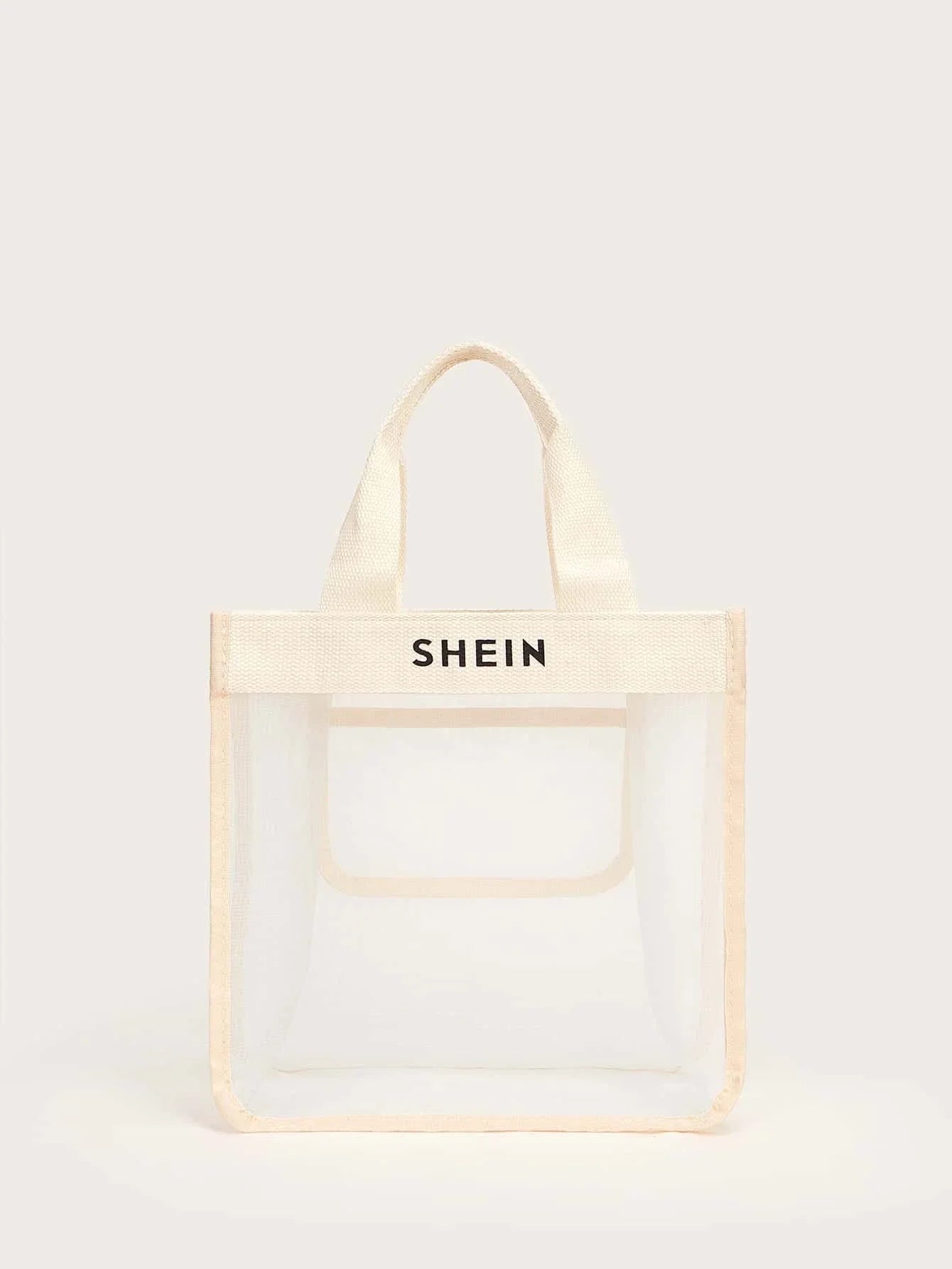 Buy Shein Letter Graphic Mesh Tote Bag in Pakistan