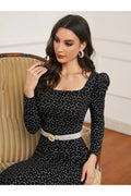 Buy Shein Confetti Heart Print Gigot Sleeve Dress Without Belt in Pakistan