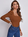 Buy Shein Emery Rose Square Neck Leg Of Mutton Sleeve Top in Pakistan