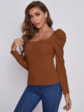 Buy Shein Emery Rose Square Neck Leg Of Mutton Sleeve Top in Pakistan