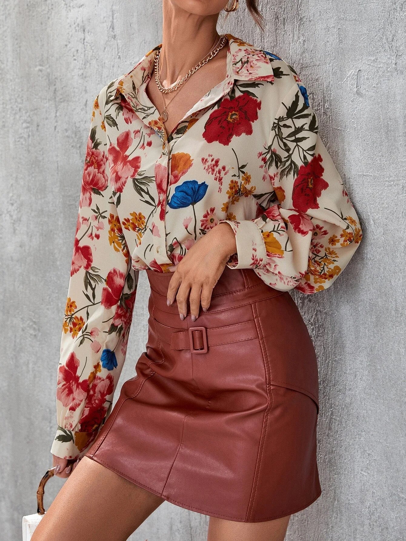 Buy Shein Floral Print Button Front Shirt in Pakistan