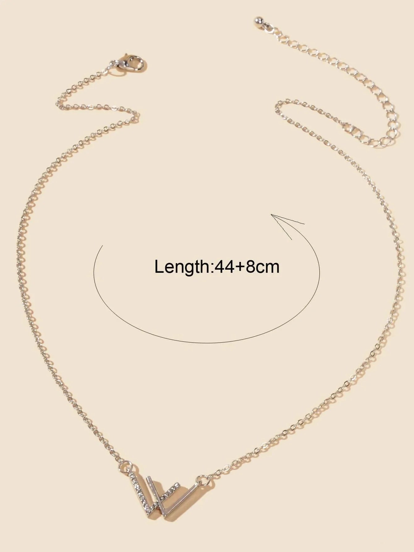 Buy Shein Rhinestone Letter Pendant Necklace in Pakistan