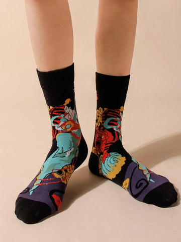 Buy Shein Figure Graphic Crew Socks in Pakistan