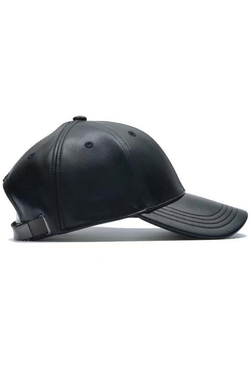 Buy Shein Men Solid PU Baseball Cap - Black in Pakistan