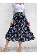 Buy Shein Allover Floral Print Ruffle Hem Skirt - Small in Pakistan