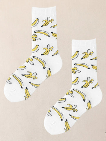 Buy Shein Banana Print Crew Socks in Pakistan