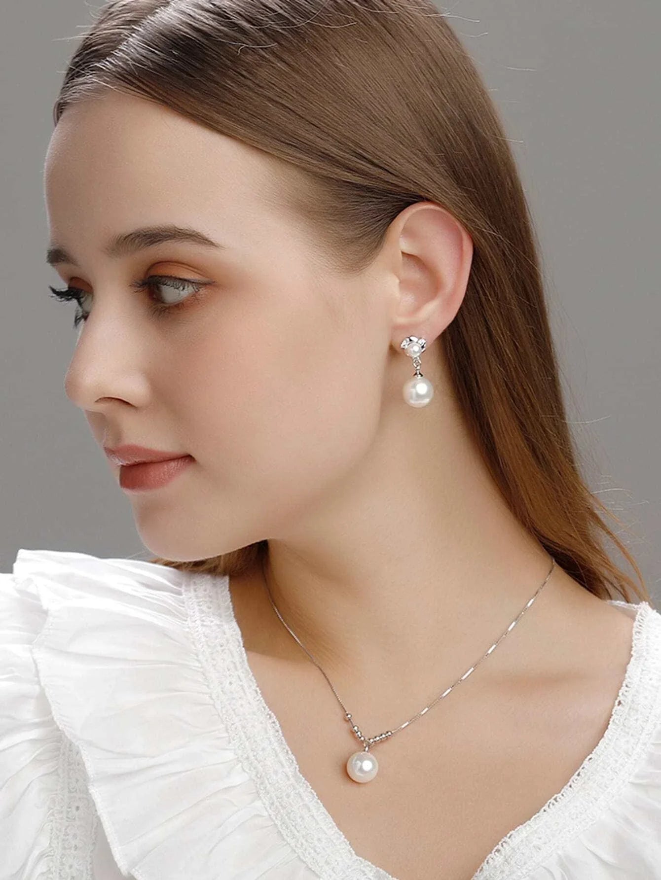 Buy Shein Faux Pearl Decor Drop Earrings in Pakistan