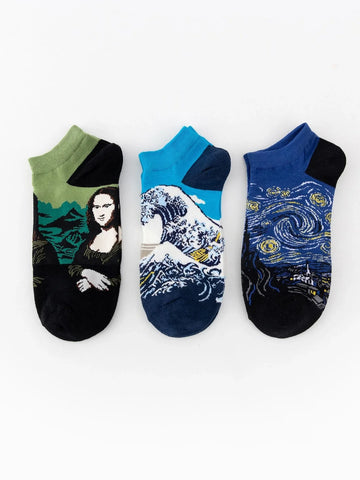 Buy Shein 3pairs Galaxy & Figure Graphic Ankle Socks in Pakistan