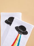 Buy Shein 2pairs Graphic Crew Socks in Pakistan