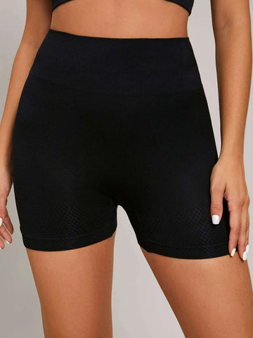 Buy Shein Solid Wide Band Waist Sports Shorts in Pakistan