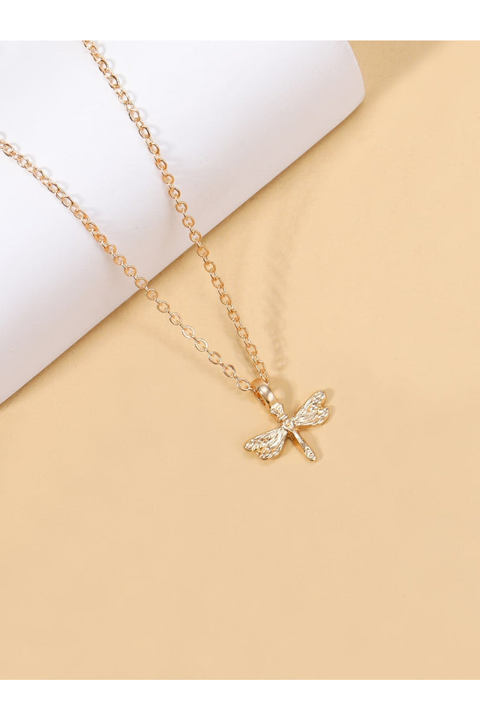 Buy Shein Dragonfly Pendant Necklace - Yellow Gold in Pakistan