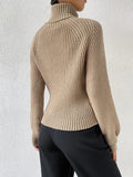 Buy Shein Turtleneck Raglan Sleeve Ribbed Knit Sweater in Pakistan
