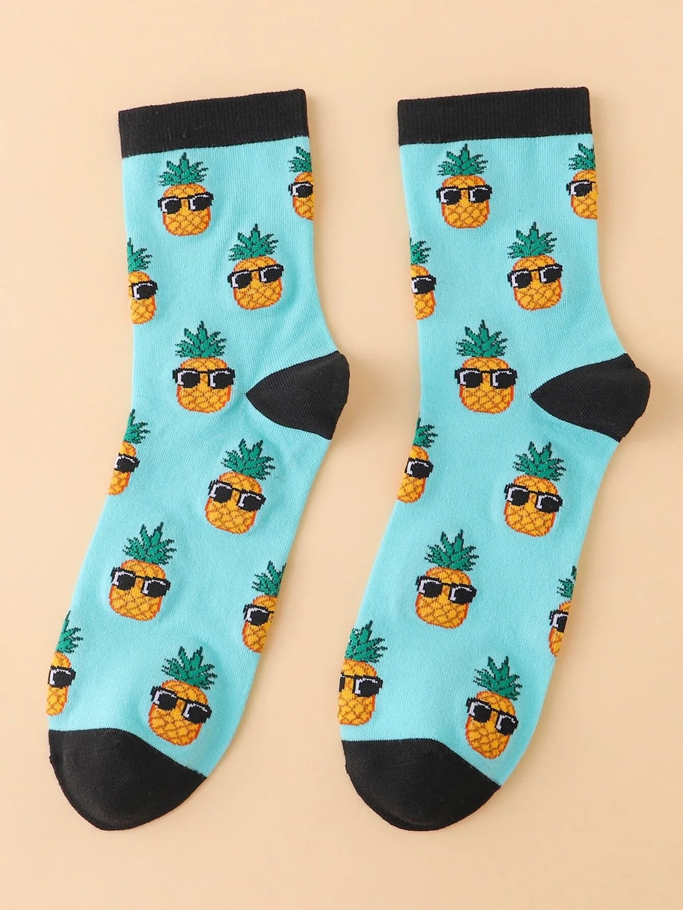 Buy Shein Cartoon Pineapple Pattern Crew Socks in Pakistan