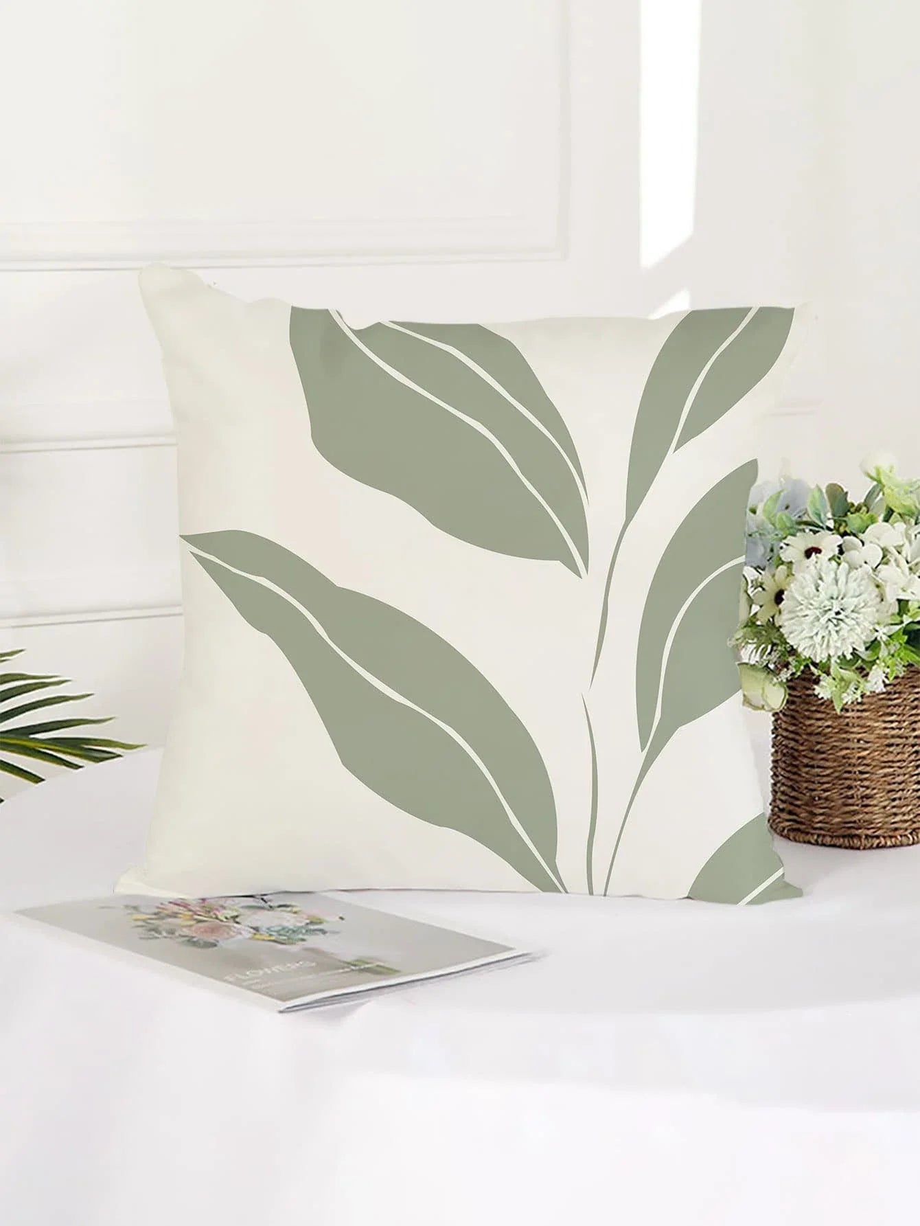 Buy Shein Leaf Print Cushion Cover Without Filler in Pakistan