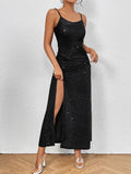 Buy Shein Bae Split Thigh Sequins Cami Dress in Pakistan