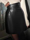 Buy Shein Dazy High Waist Pu Leather Skirt in Pakistan