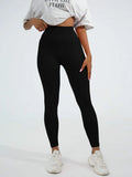 Buy Shein Solid Tummy Control Sports Leggings in Pakistan