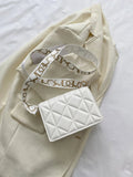 Buy Shein Mini Square Bag Fashionable White Quilted Flap PU For Office in Pakistan