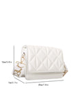 Buy Shein Mini Square Bag Fashionable White Quilted Flap PU For Office in Pakistan