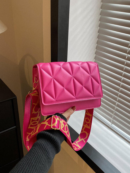 Buy Shein Mini Pink Stitched Pu Flap Square Bag in Pakistan