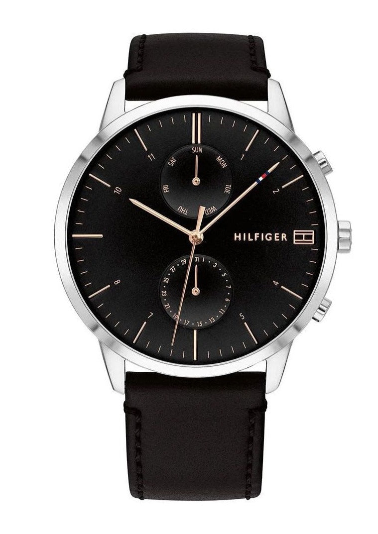 Buy Tommy Hilfiger Mens Quartz Leather Strap Black Dial 44mm Watch - 1710406 in Pakistan