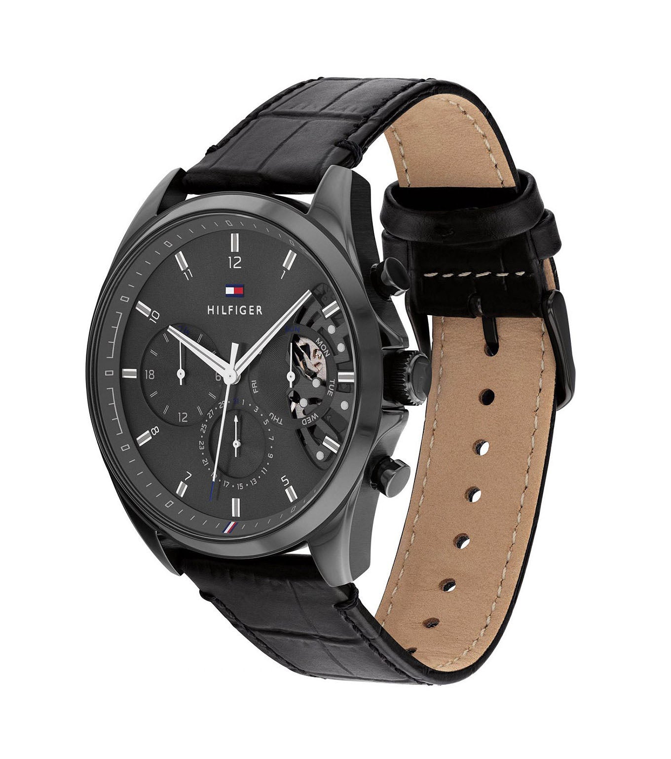 Buy Tommy Hilfiger Quartz Leather Strap Black Dial 44mm Watch for Men - 1710452 in Pakistan