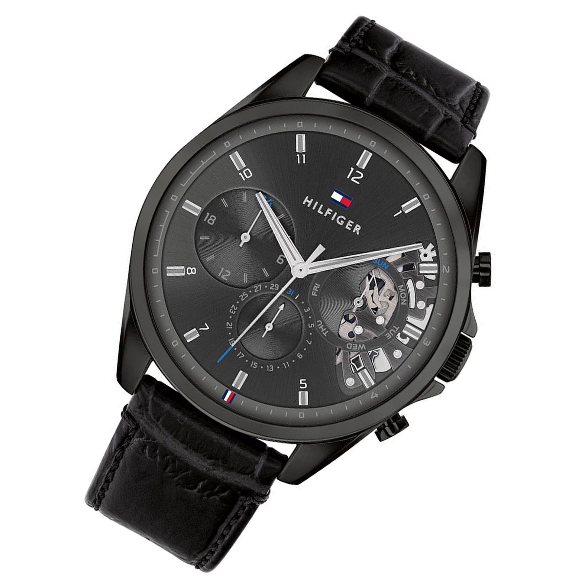 Buy Tommy Hilfiger Quartz Leather Strap Black Dial 44mm Watch for Men - 1710452 in Pakistan