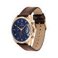 Buy Tommy Hilfiger Mens Quartz Brown Leather Strap Blue Dial 44mm Watch - 1710453 in Pakistan