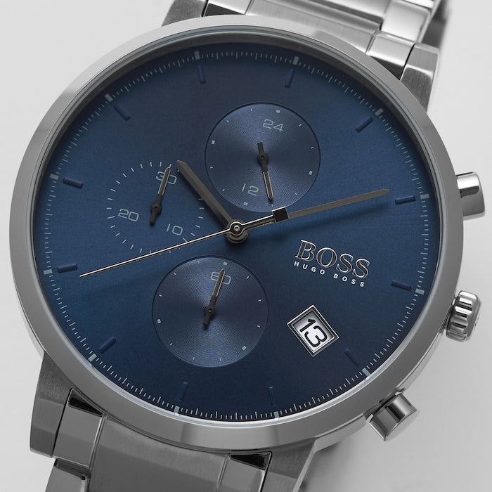 Buy Hugo Boss Mens Chronograph Quartz Integirity Stainless Steel Blue Dial 43mm Watch - 1513779 in Pakistan