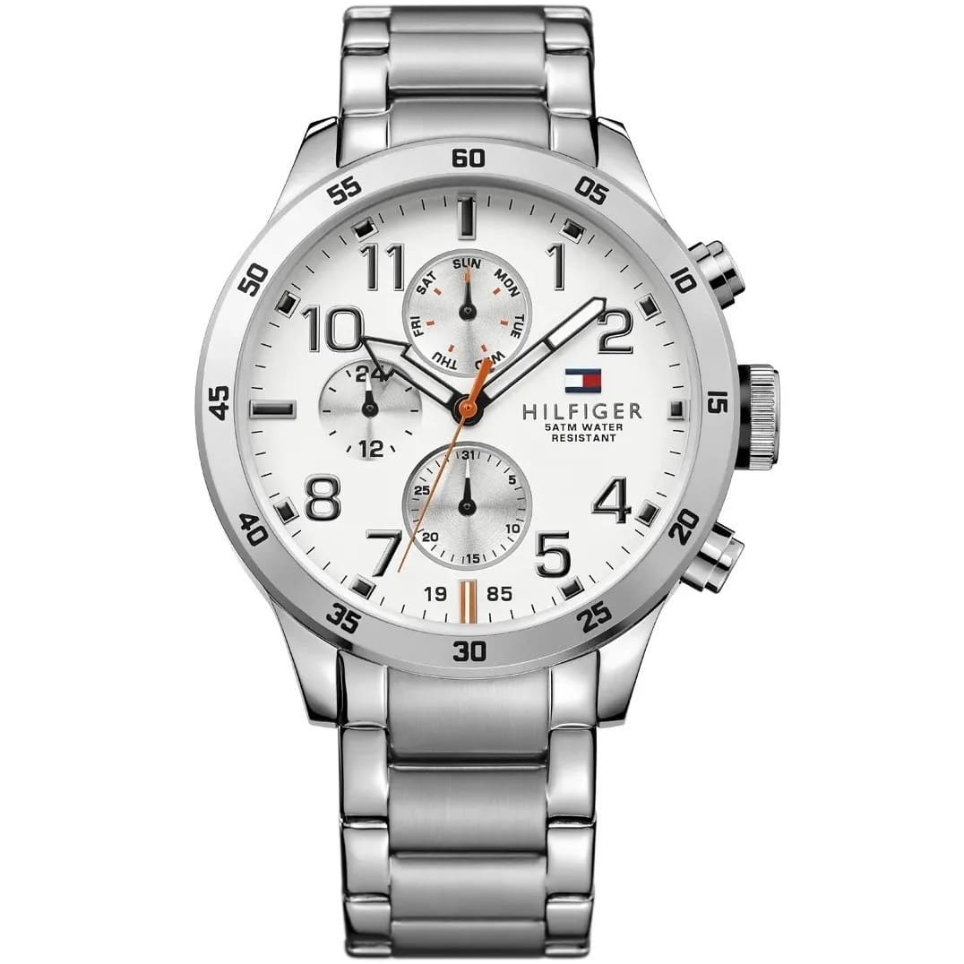 Buy Tommy Hilfiger Mens Quartz Stainless Steel White Dial 46mm Watch - 1791140 in Pakistan