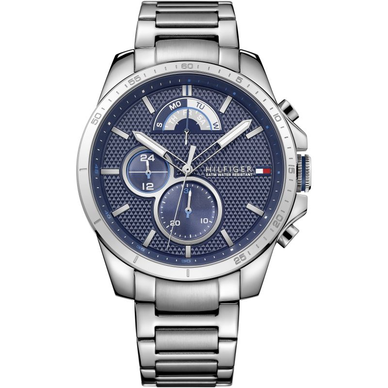 Buy Tommy Hilfiger Mens Quartz Stainless Steel Blue Dial 48mm Watch - 1791348 in Pakistan