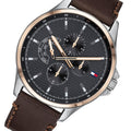 Buy Tommy Hilfiger Analogue Quartz Brown Leather Strap Grey Dial 46mm Watch for Men - 1791615 in Pakistan