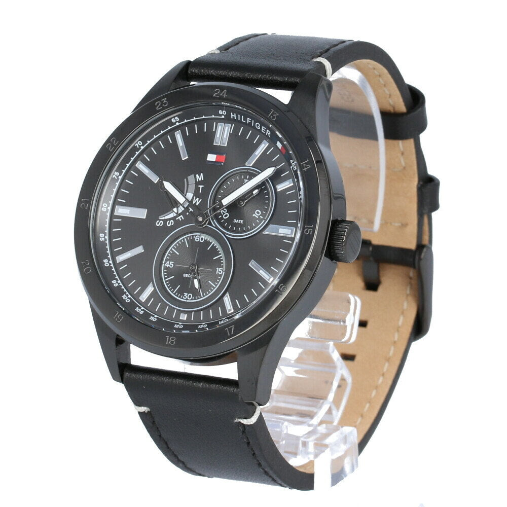 Buy Tommy Hilfiger Quartz Leather Strap Black Dial 44mm Watch for Men - 1791638 in Pakistan