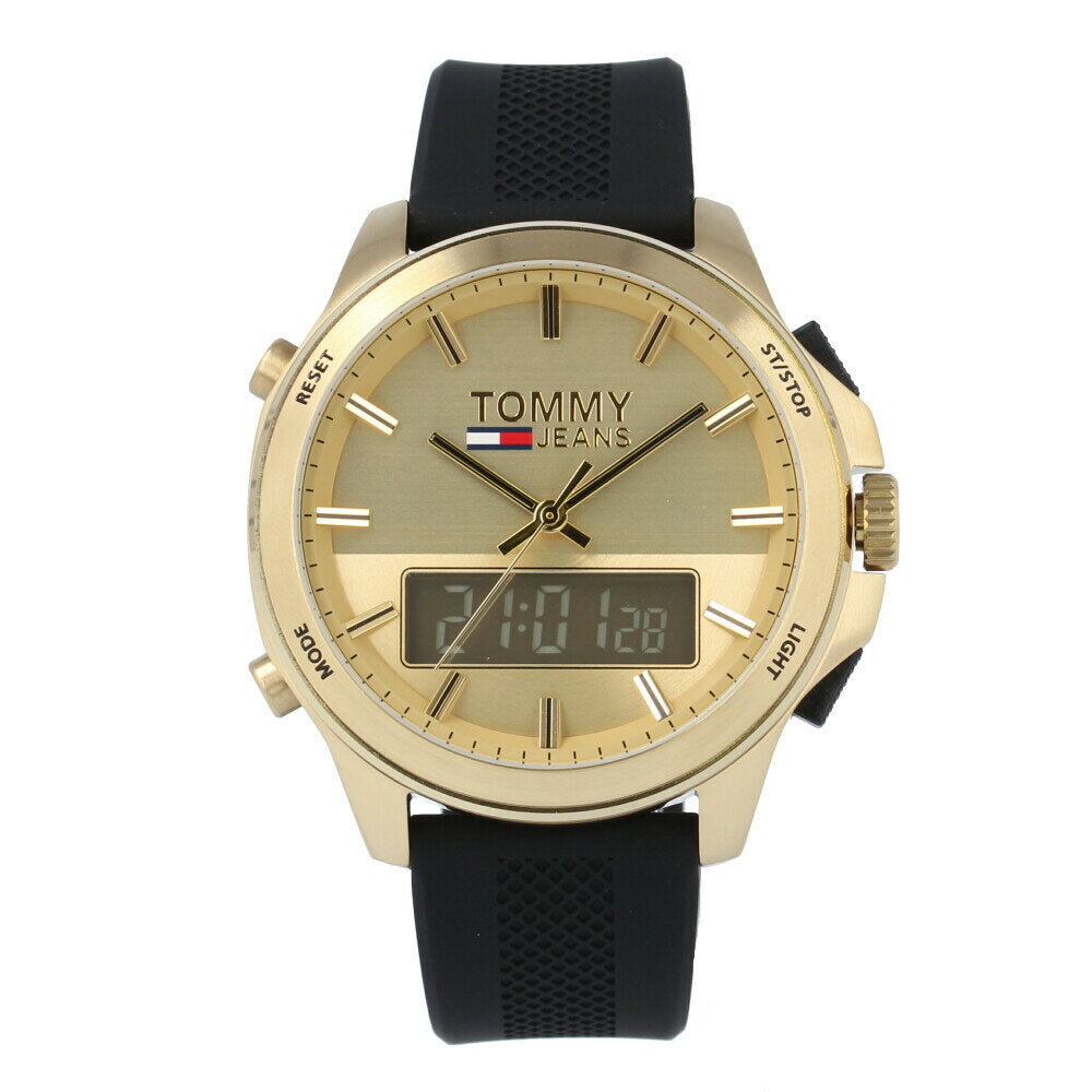 Buy Tommy Hilfiger Mens Analog Digital Silicone Strap Gold Dial 46mm Watch - 1791762 in Pakistan