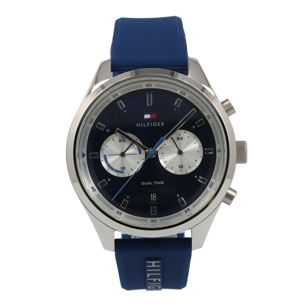 Buy Tommy Hilfiger Mens Quartz Blue Silicone Strap Blue Dial 44mm Watch - 1791781 in Pakistan