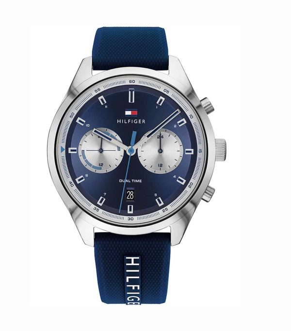 Buy Tommy Hilfiger Mens Quartz Blue Silicone Strap Blue Dial 44mm Watch - 1791781 in Pakistan