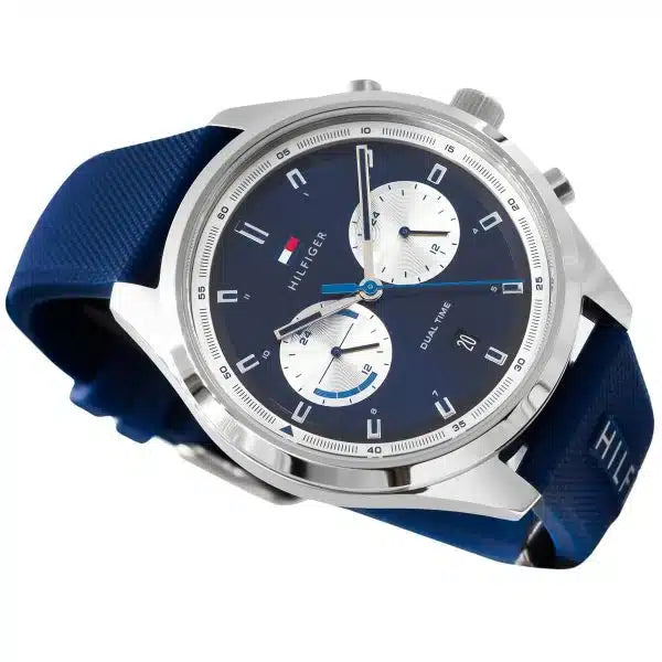 Buy Tommy Hilfiger Mens Quartz Blue Silicone Strap Blue Dial 44mm Watch - 1791781 in Pakistan